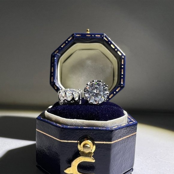 Certified 2ct. t.w. Moissanite Diamond Crown Stud Earrings NEW - Picture 7 of 13